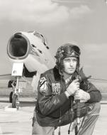 Asisbiz Aircrew HQMC pilot Maj Alexander Rocky J Gillis with FJ 4 Fury at NAS Patuxent River Md Mar 1956 01